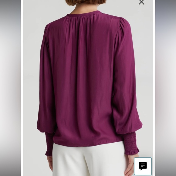 Ramy Brook Long Sleeve Blouse NWT Raspberry Size Medium– $325 Retail - Picture 2 of 8